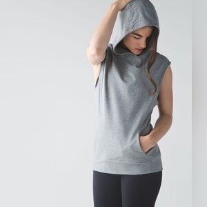 Lululemon | Blissed Out Sleeveless Hoodie
Heathered Grey est size 6-8 (med)